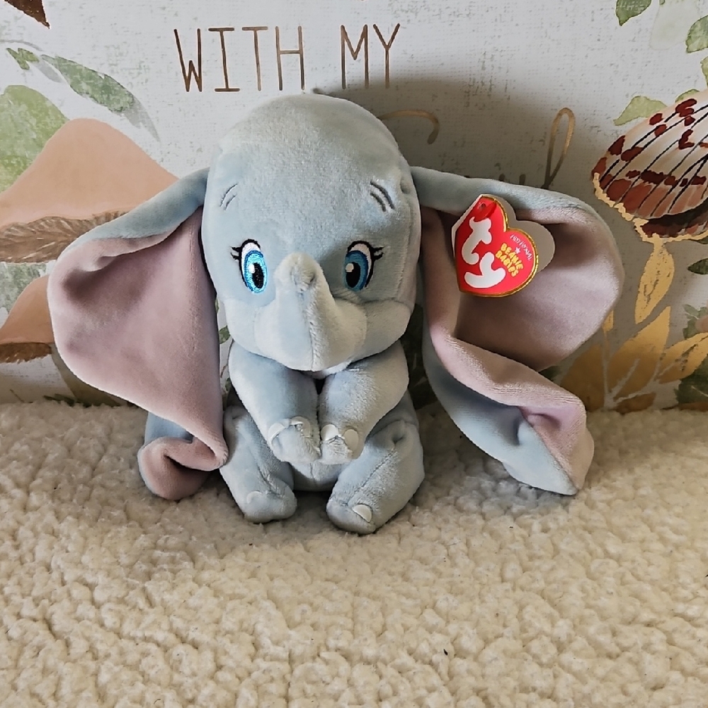 NWT TY DISNEY BEANIE BABIES DUMBO STUFFED PLUSH TOY